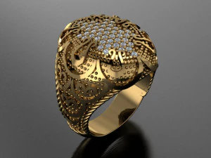 anello con sigillo Modello 3D