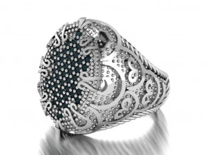 anello con sigillo Modello 3D