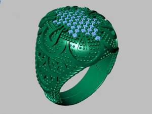 anello con sigillo Modello 3D