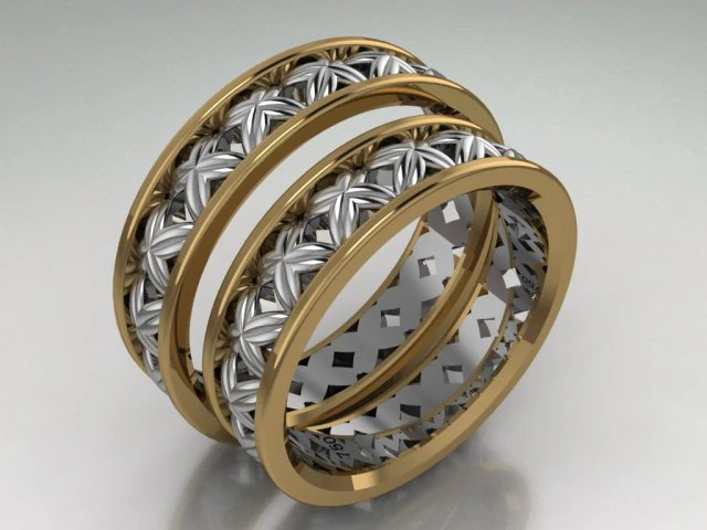 set di anelli 2 Modello 3D .c4d .max .obj .3ds .fbx .stl .blend 