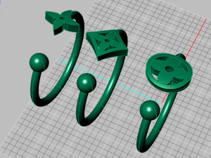 set di anelli 2 Modello 3D