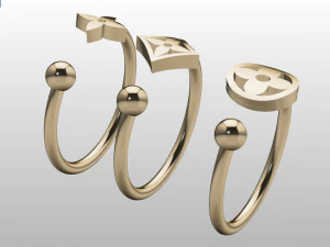 set di anelli 2 Modello 3D