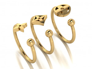 Oval Louis Vuitton logo replica signet ring 3D model 3D printable