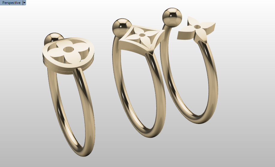 louis vuitton ring set 3D Model in Jewellery 3DExport