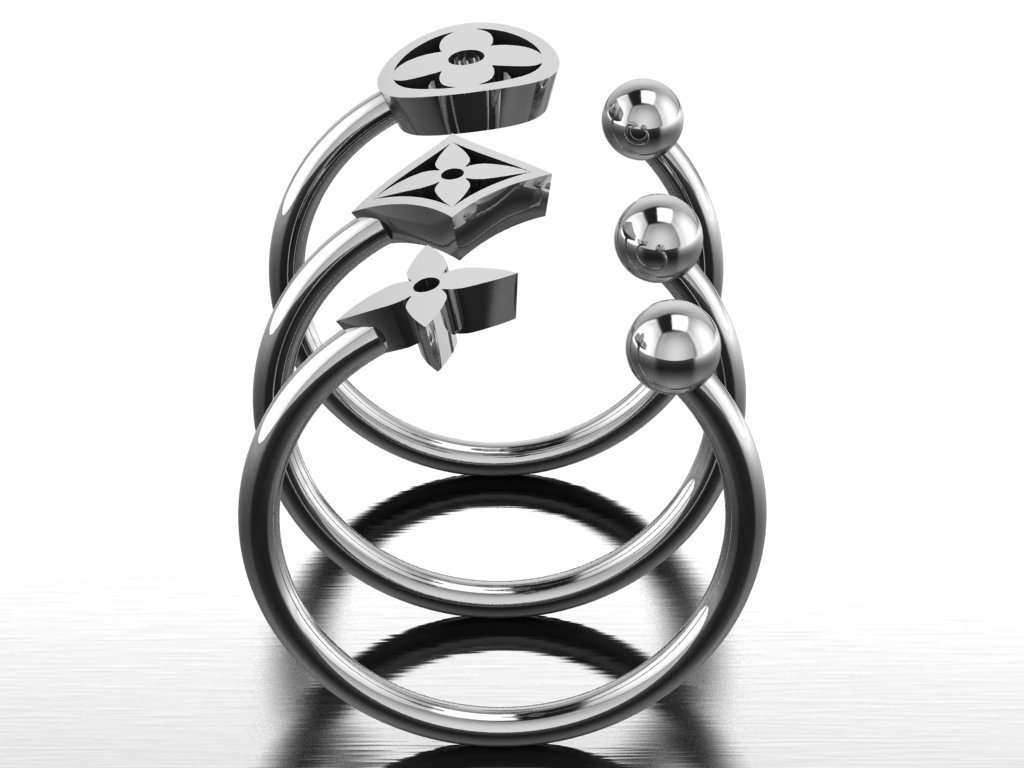 Louis Vuitton Silver Rings for Men