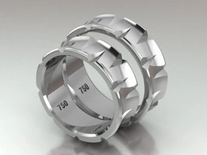 set di anelli 5 Modello 3D