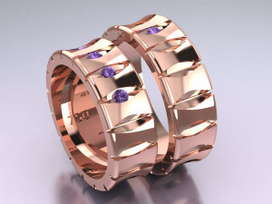 ring set 6 Modelo 3D