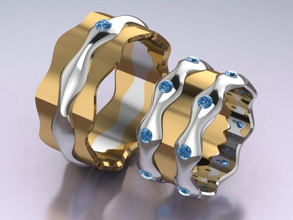 ring set 8 3D Model .c4d .max .obj .3ds .fbx .stl .blend 