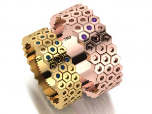 set di anelli 12 Modello 3D