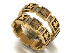 set di anelli 14 Modello 3D