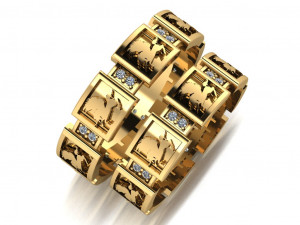 ring set 14 Modelo 3D