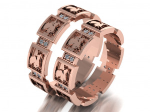 ring set 14 Modelo 3D