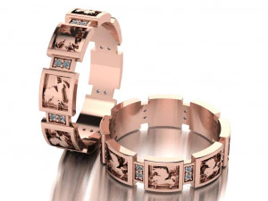 रिंग सेट 14 3D मॉडल