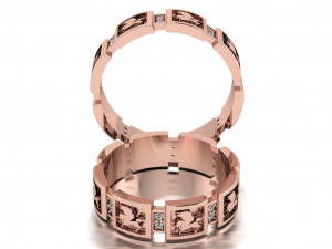 ring set 14 Modelo 3D
