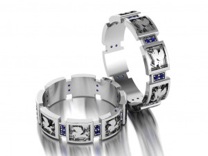 ring set 14 Modelo 3D