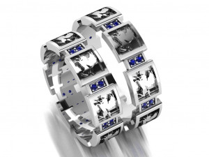 ring set 14 Modelo 3D