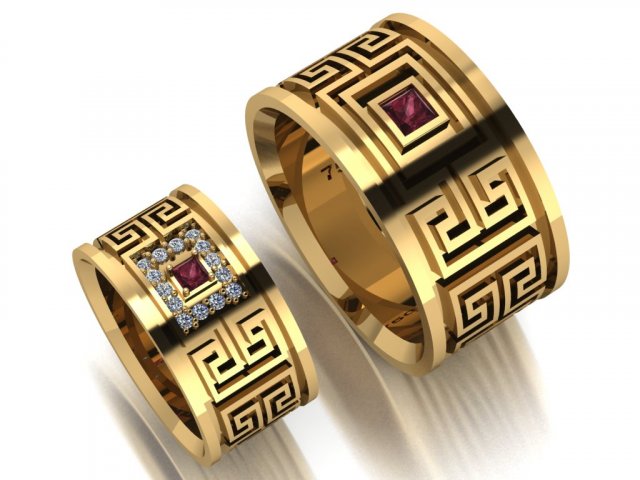 ring set 15 3D Model .c4d .max .obj .3ds .fbx .stl .blend 
