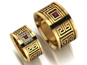 set di anelli 15 Modello 3D