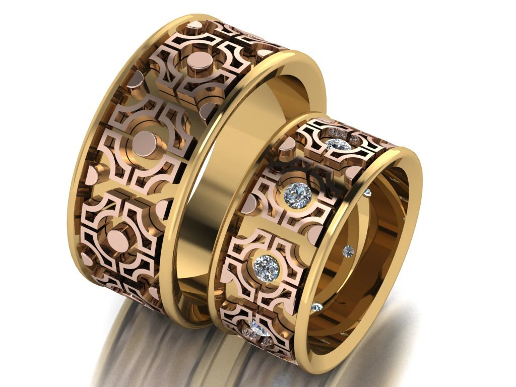 ring set 16 3D Model .c4d .max .obj .3ds .fbx .stl .blend 