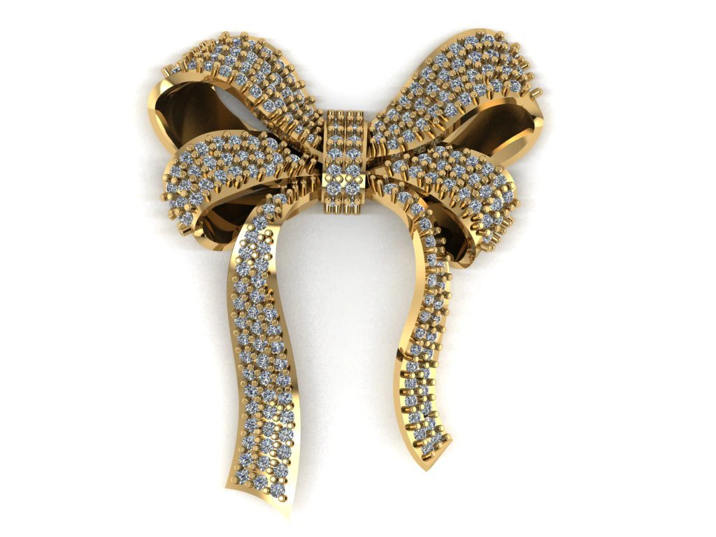 bow jewelry 3D Model .c4d .max .obj .3ds .fbx .stl .blend 