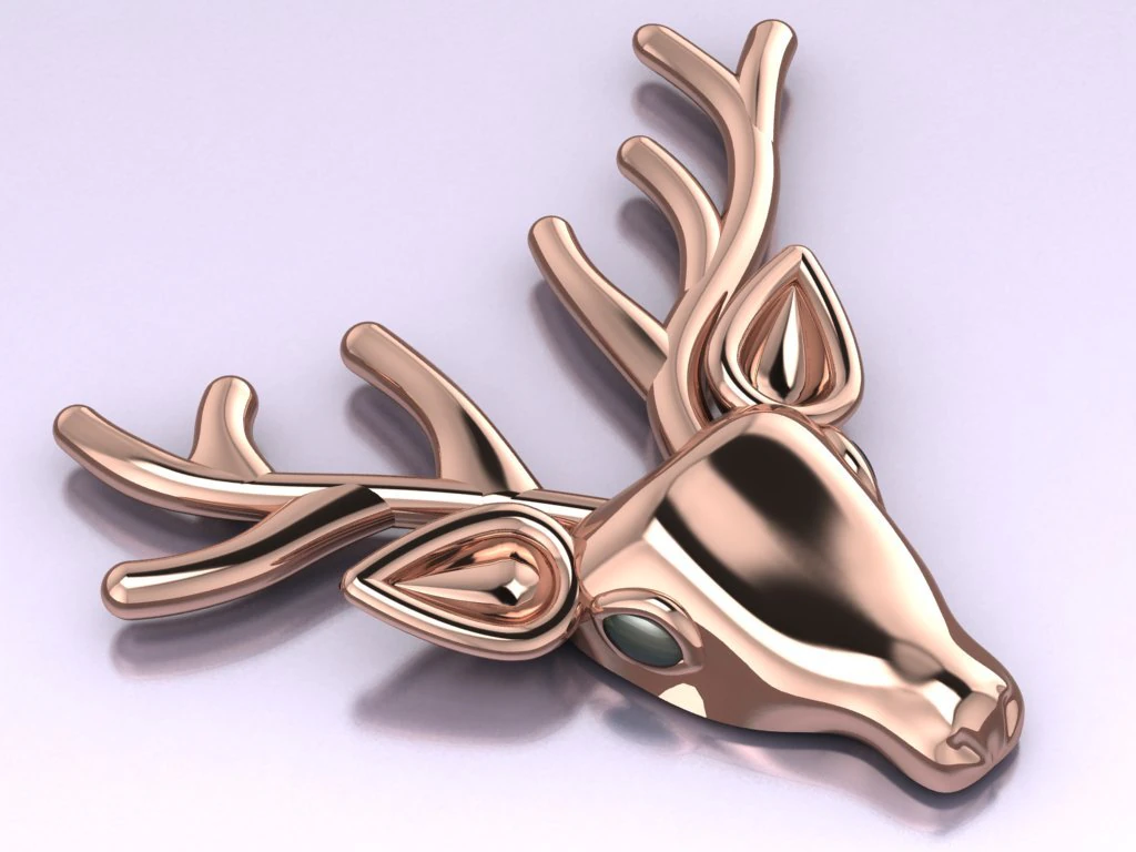 deer brooch 3D Model .c4d .max .obj .3ds .fbx .stl .blend 