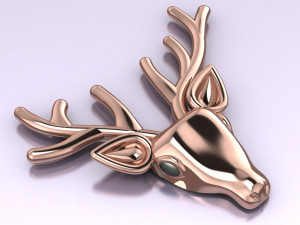 deer brooch 3D Модель