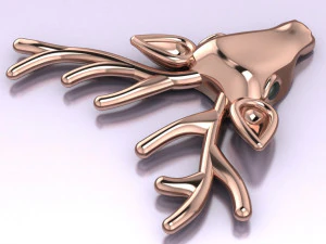 deer brooch 3D Model