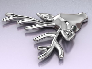 deer brooch 3D मॉडल