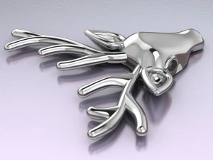 deer brooch 3D Model