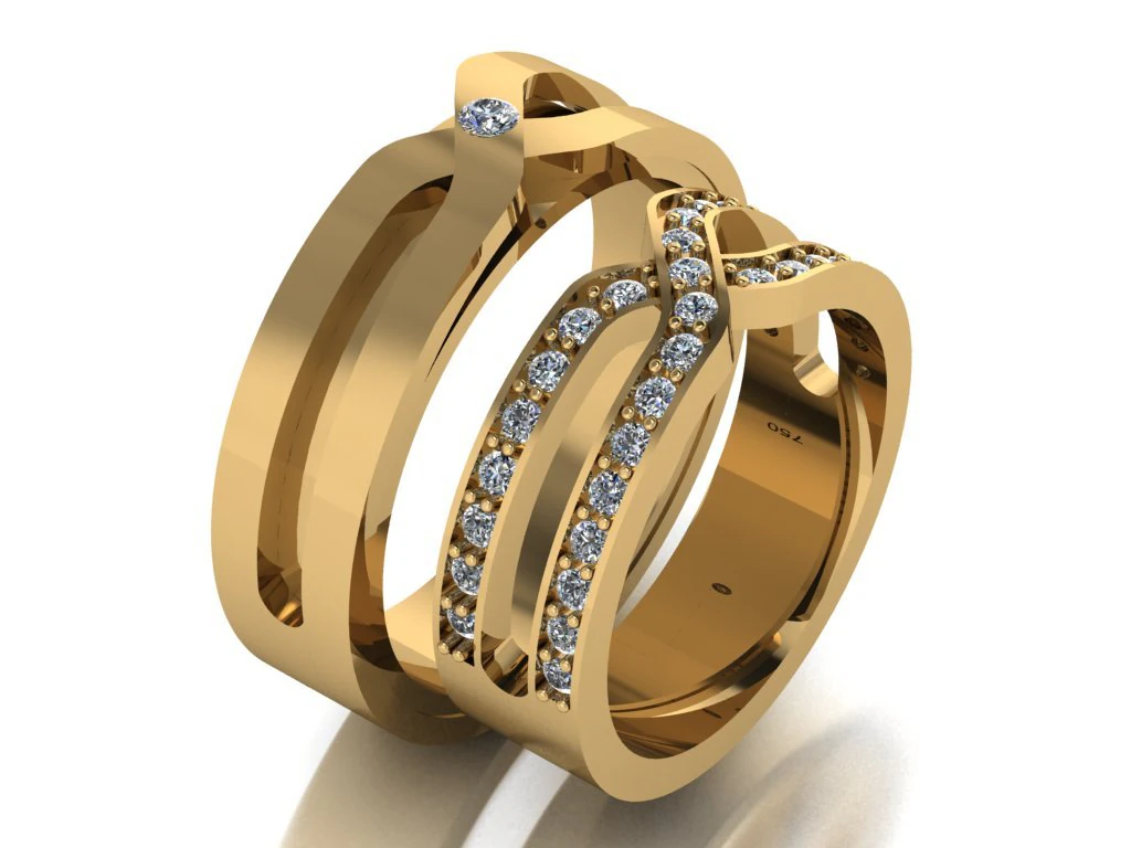 ring set 20 3D Model .c4d .max .obj .3ds .fbx .stl .blend