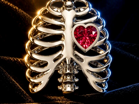 Heart Within the Cage Pendant jewelry - For Him and Her Modello di stampa 3D