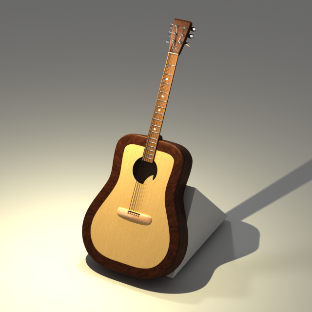 acoustic guitar Modelo 3D .c4d .max .obj .3ds .fbx .stl .blend 
