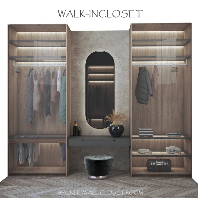walking closet moltini 3D Модель .c4d .max .obj .3ds .fbx .stl .blend 