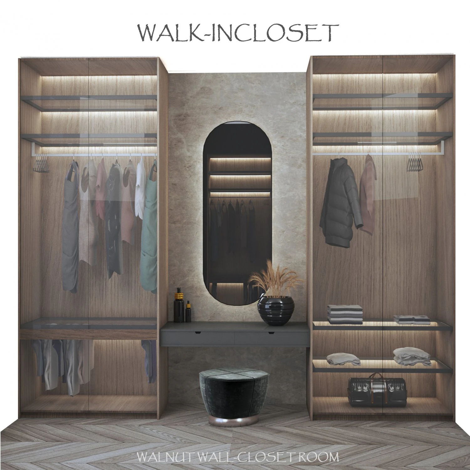 walking closet moltini 3D Model .c4d .max .obj .3ds .fbx .stl .blend 