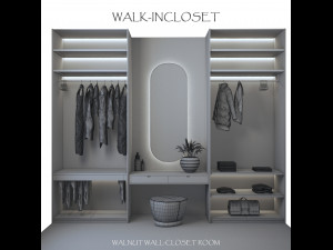 walking closet moltini 3D Модель