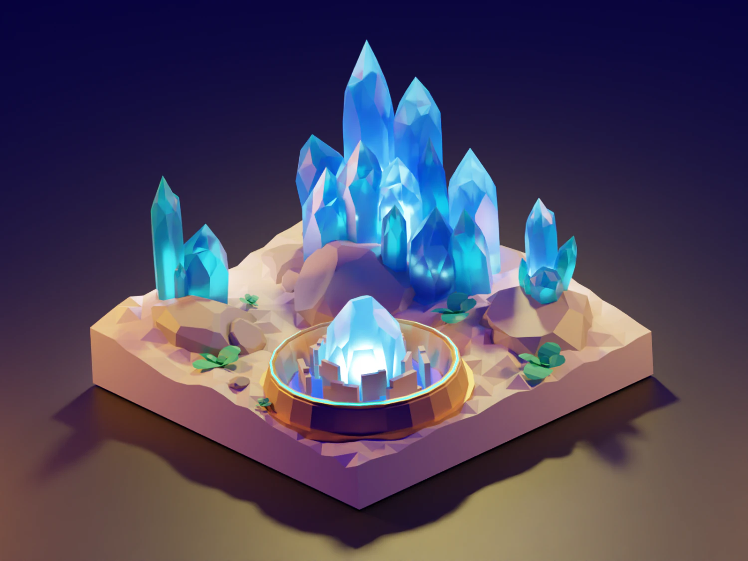 Crystal Desert 3D Model .c4d .max .obj .3ds .fbx .stl .blend 
