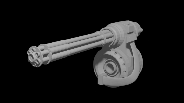 minigun 3D Model .c4d .max .obj .3ds .fbx .stl .blend 
