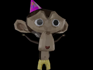 праздничная обезьяна 3D Модель