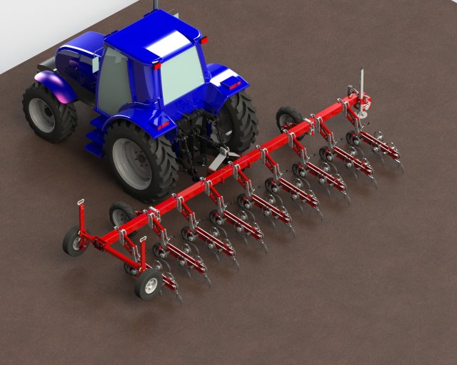 WG 0002 - interrow cultivator Model 3D .c4d .max .obj .3ds .fbx .stl .blend 