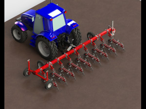 WG 0002 - Interrow cultivator 600 cm 3D Model