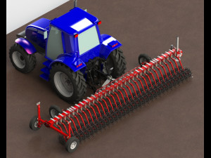WG 0003 - Hinged rotary harrow 600 cm 3D Model