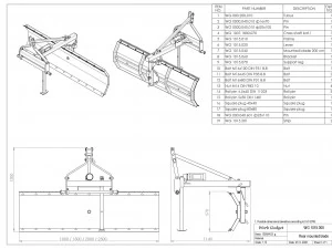 WG 1015 - Rear mounted blade 100 - 250 cm 3D Model