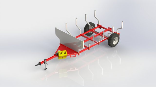 WG 6003 - Trailer for wood 3D Model .c4d .max .obj .3ds .fbx .stl .blend 