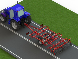 WG 0005 - Cultivator of continuous processing 300cm 3D Model