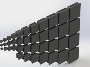 Set of square plugs Model 3D