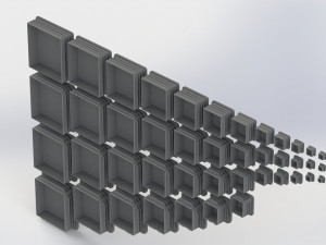 Set of square plugs 3D Model