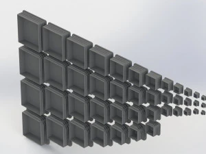 Set of square plugs 3D Model