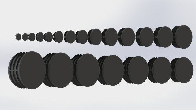 Set of round plugs 3D Model .c4d .max .obj .3ds .fbx .stl .blend 