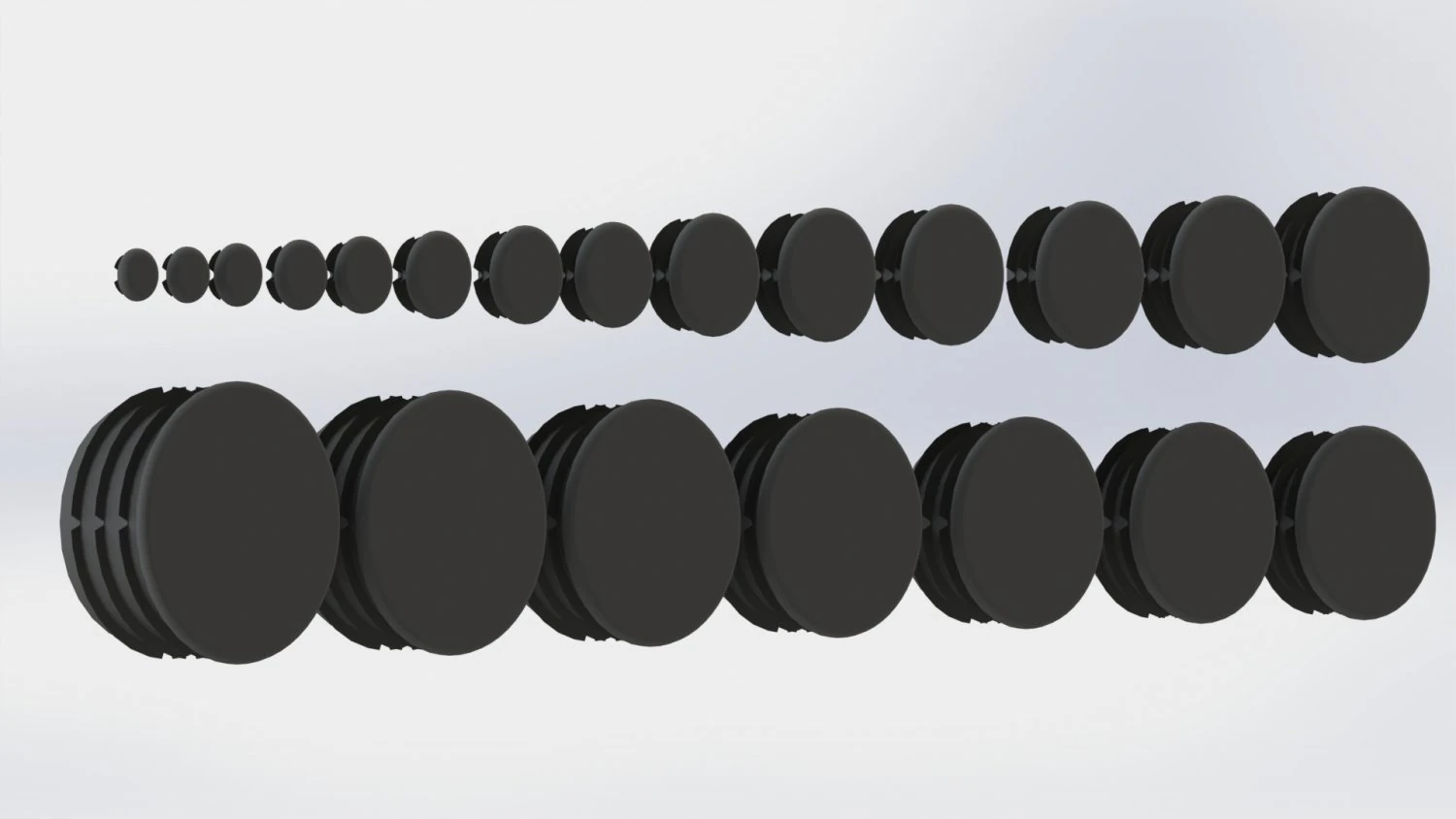 Set of round plugs 3D Model .c4d .max .obj .3ds .fbx .stl .blend 