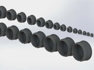 Set of round plugs 3D Model